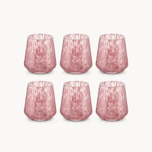Set 6 bicchieri acqua vetro decorato Candy