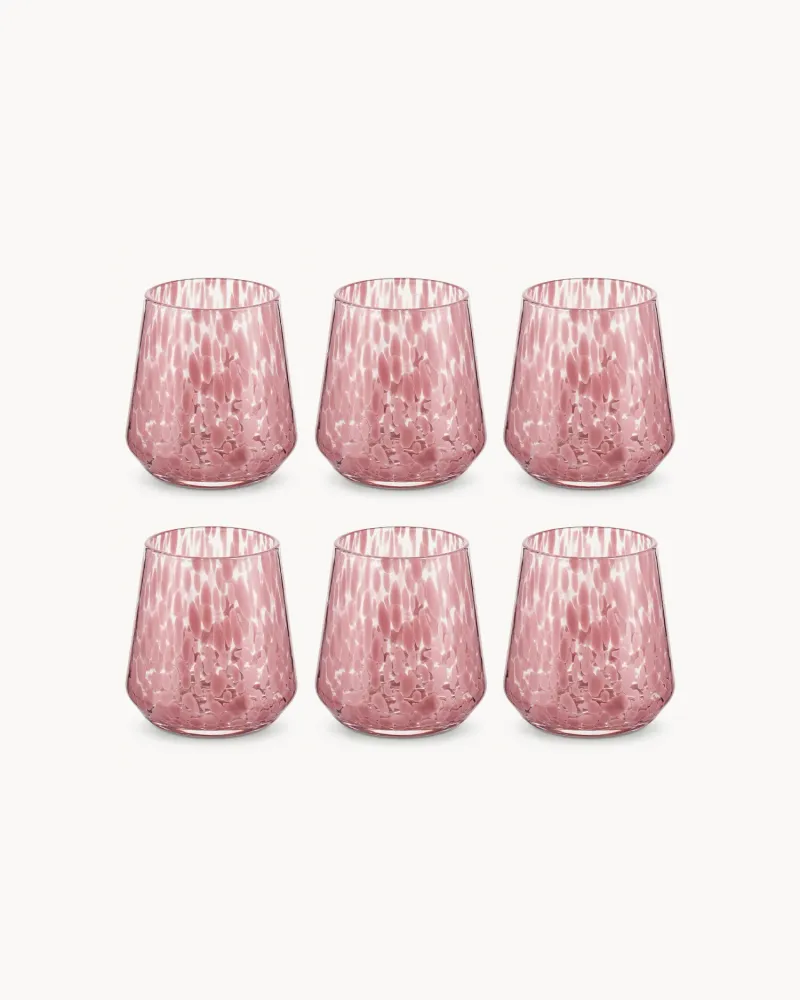 Set 6 bicchieri acqua vetro decorato Candy
