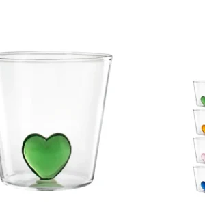 Set 4 Bicchieri Borosilicato Miniatura Cuore 300 Cc