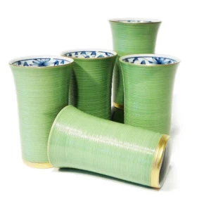 SET 5 BICCHIERI GIAPPONESI - KNURLED GREEN