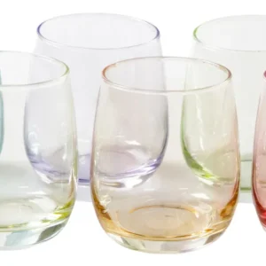 Set 6 Bicchieri Retrâ?¢ Colorati Assortiti CC360