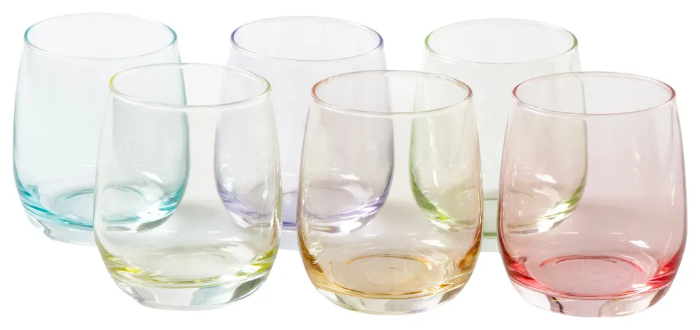 Set 6 Bicchieri Retrâ?¢ Colorati Assortiti CC360