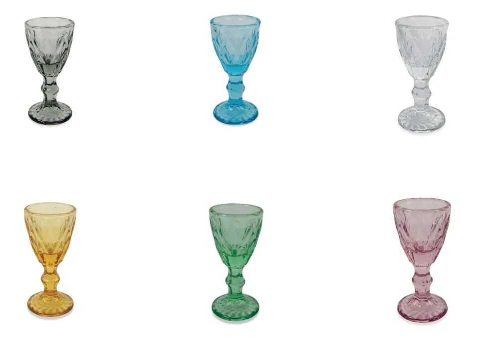 Set 6 Bicchierini per Liquore Ø5x10,5 cm Vetro Villa d'Este Home Tivoli Prisma