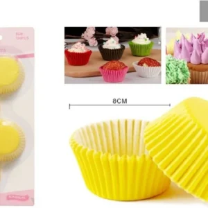Set 2 Confezioni Da 100 Pirottini Carta 8 Cm Gialli Cupcake Tortine Muffin 56142