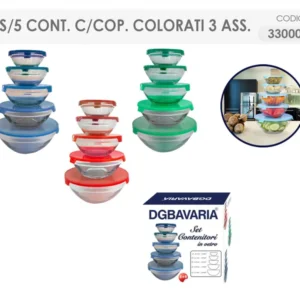 Set 5 contenitore con coperchio da 120-240-355-500