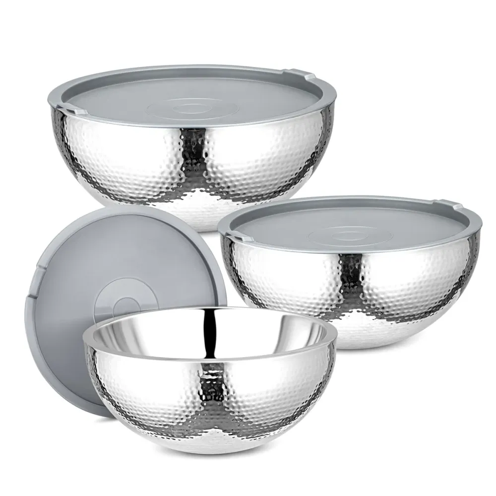 Set contenitori da cucina moderni acciaio inox martellato - Fashion