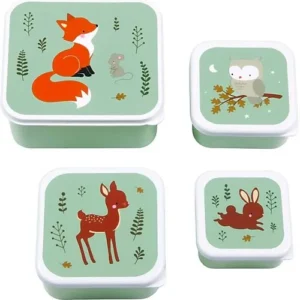 Set di Contenitori Porta Pranzo e Porta Merenda - Amici della Foresta Little Lovely Company