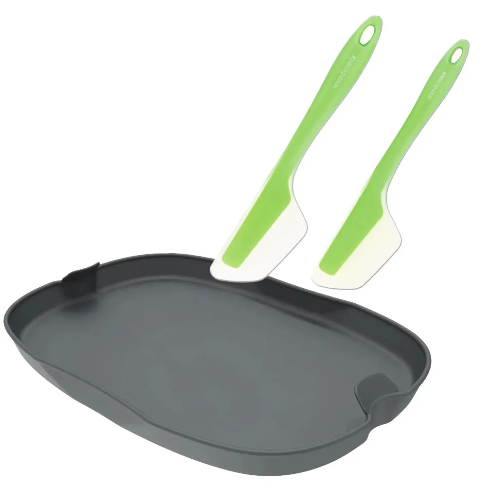 Set flessibile per Monsieur Cuisine | Stampo per cottura vapore, FlexiSpatel verde piccolo + grande