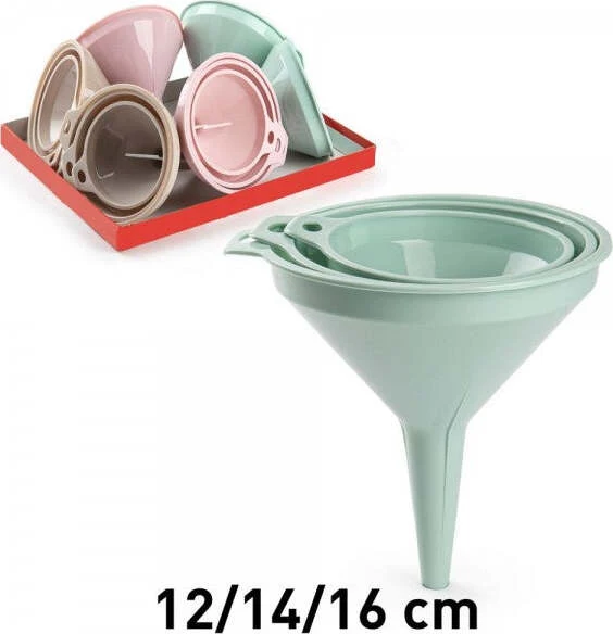 Set 3 Pz Imbuti Plastica Colorata Accessori Cucina 3 Misure Diverse 123811a