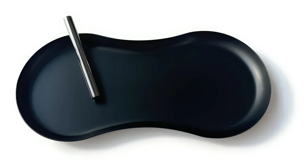 Set "Matt Schwarz & Chrome Oval" – Metallo Tira-Sottopiano + Tubo