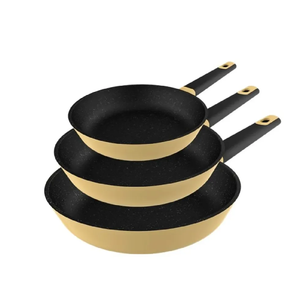 Set di padelle Cecotec Polka Experience 18-22-26 Bucket Set Vulcano Giallo Alluminio Ø 18 cm Ø 22 cm Ø 26 cm