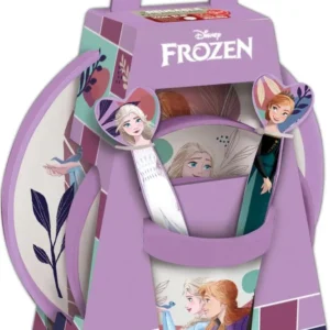 Set Pappa Disney Frozen 5 Pezzi | Set Pranzo Completo per Bambini: Piatto Piano, Piatto Frutta, Bicchiere e Posate | Mater...