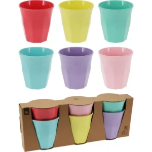 Set 6 pezzi bicchieri melamina 8x9cm