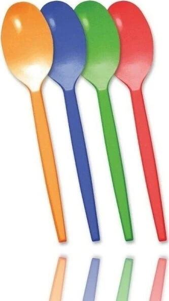 Set 24 Pezzi Cucchiai Plastica Colorati Feste Compleanni Party