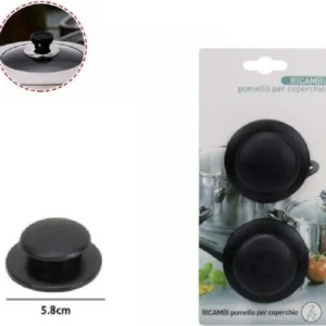 Set 2 Pezzi Pomelli Per Coperchi Ricambi Universali Pentole Padelle Manici 66373
