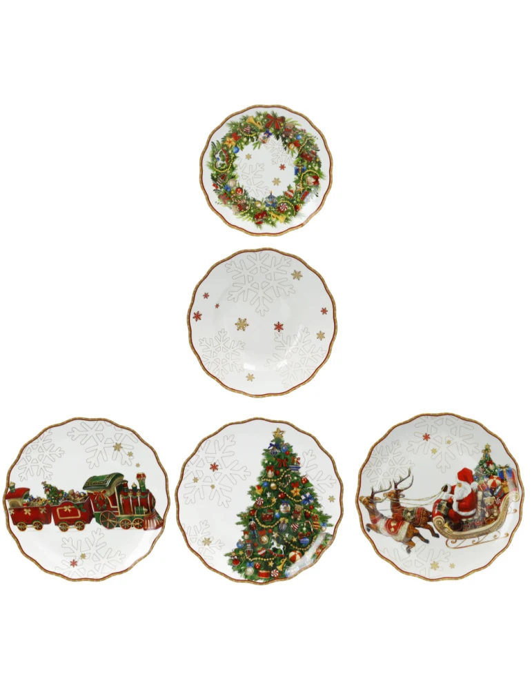 Set Piatti 18 pz Christmas Porcellana Brandani