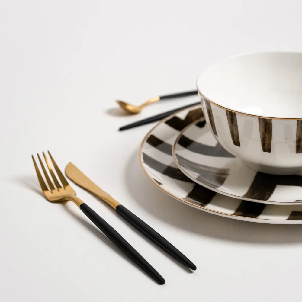 Set di piatti Davi Zwarte Crossroad