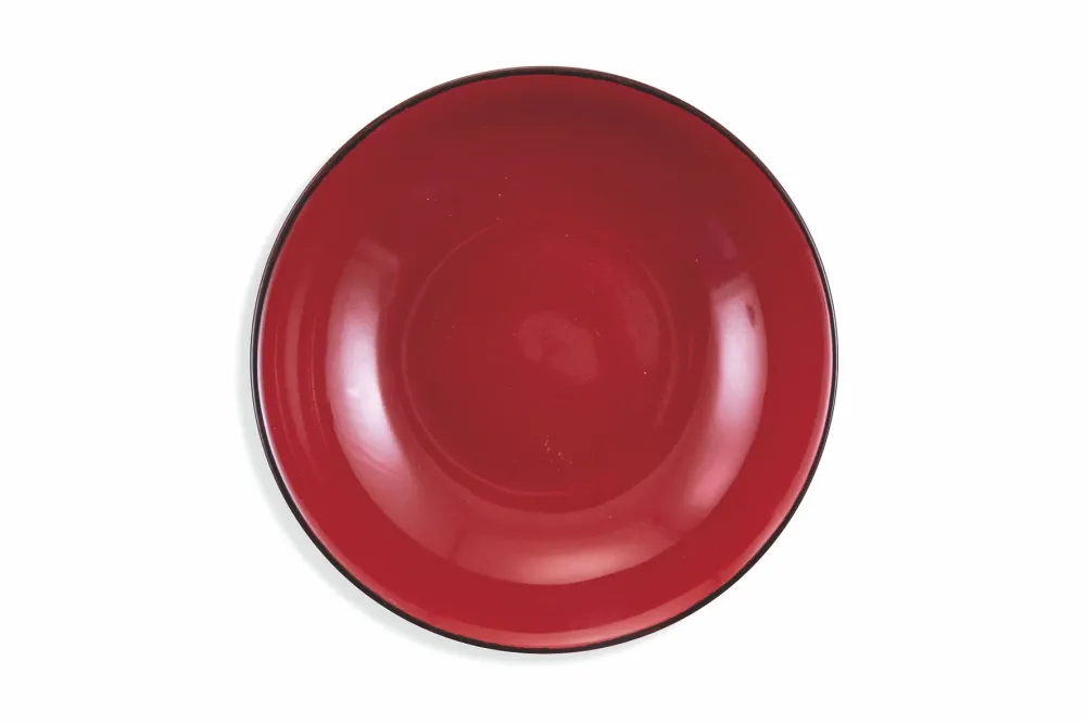 Set 6 Piatti Fondi Ø20,5x5 cm Gres Villa d'Este Home Tivoli Baita Glazed Rossi