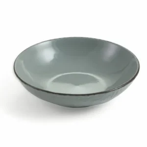 Set 6 Piatti Fondi Ø20x5 cm Gres Villa d'Este Home Tivoli Canapa Grigio Scuro