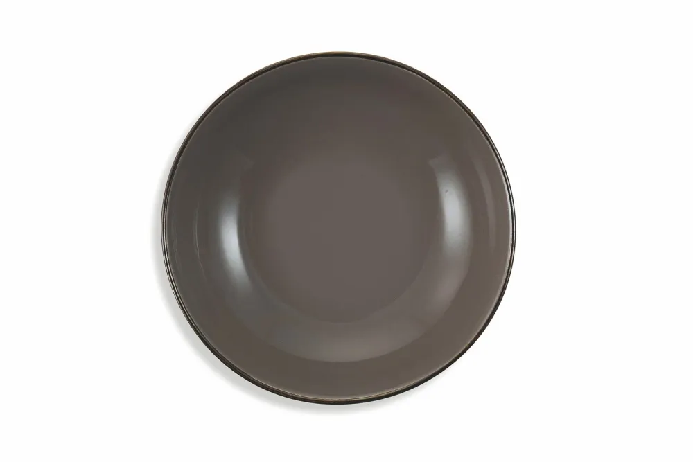 Set 6 Piatti Fondi Ø20x5 cm Gres Villa d'Este Home Tivoli Royal Passion Marroni