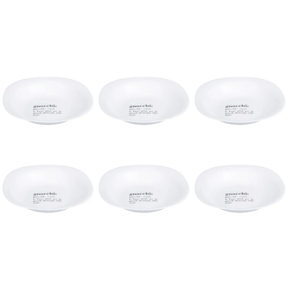Set 6 Piatti Fondi Quadrati Colore Bianco Gnocchi Victionary – Villa D’Este