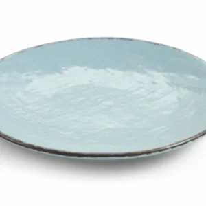 Set 6 Piatti Piani Ø26x3 cm Gres Villa d'Este Home Tivoli Canapa Azzurri