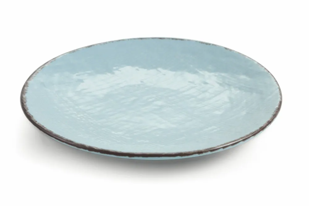 Set 6 Piatti Piani Ø26x3 cm Gres Villa d'Este Home Tivoli Canapa Azzurri
