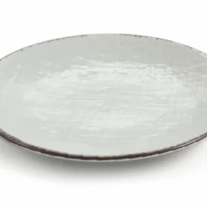 Set 6 Piatti Piani Ø26x3 cm Gres Villa d'Este Home Tivoli Canapa Grigio Chiaro