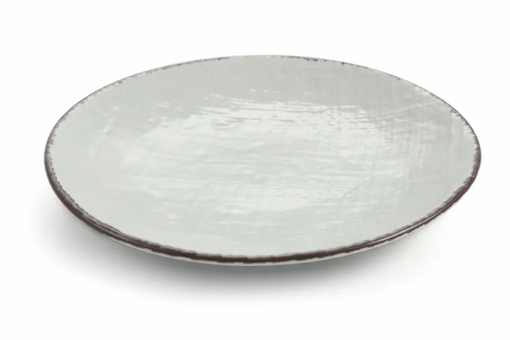 Set 6 Piatti Piani Ø26x3 cm Gres Villa d'Este Home Tivoli Canapa Grigio Chiaro