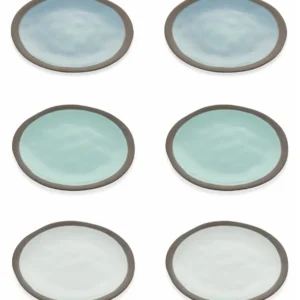 Set 6 Piatti Piani Ø27x3 cm Gres Villa d'Este Home Tivoli Mediterraneo