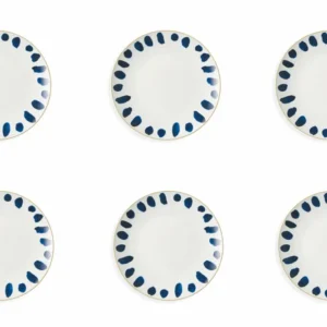 Set 6 Piatti Piani Ø27x3 cm Porcellana Villa d'Este Home Tivoli Masai Dots