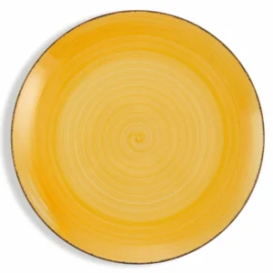 Set 6 Piatti Piani Ø27x3,5 cm Gres Villa d'Este Home Tivoli Baita Giallo
