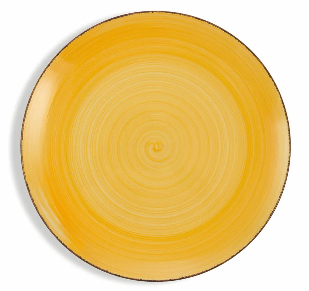 Set 6 Piatti Piani Ø27x3,5 cm Gres Villa d'Este Home Tivoli Baita Giallo