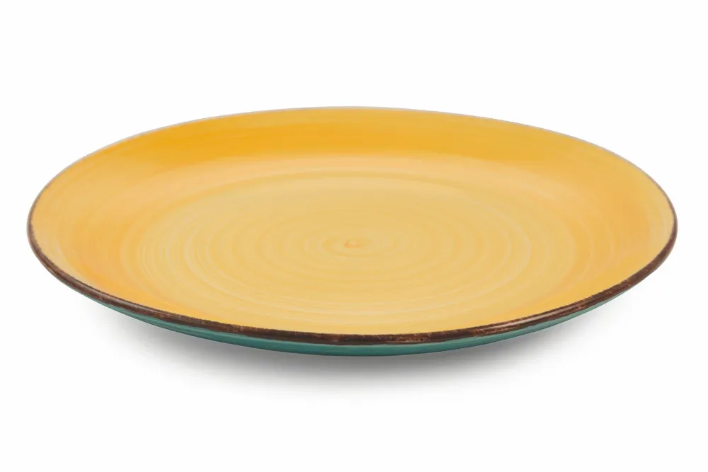 Set 6 Piatti Piani Ø27x3,5 cm Gres Villa d'Este Home Tivoli Baita Giallo
