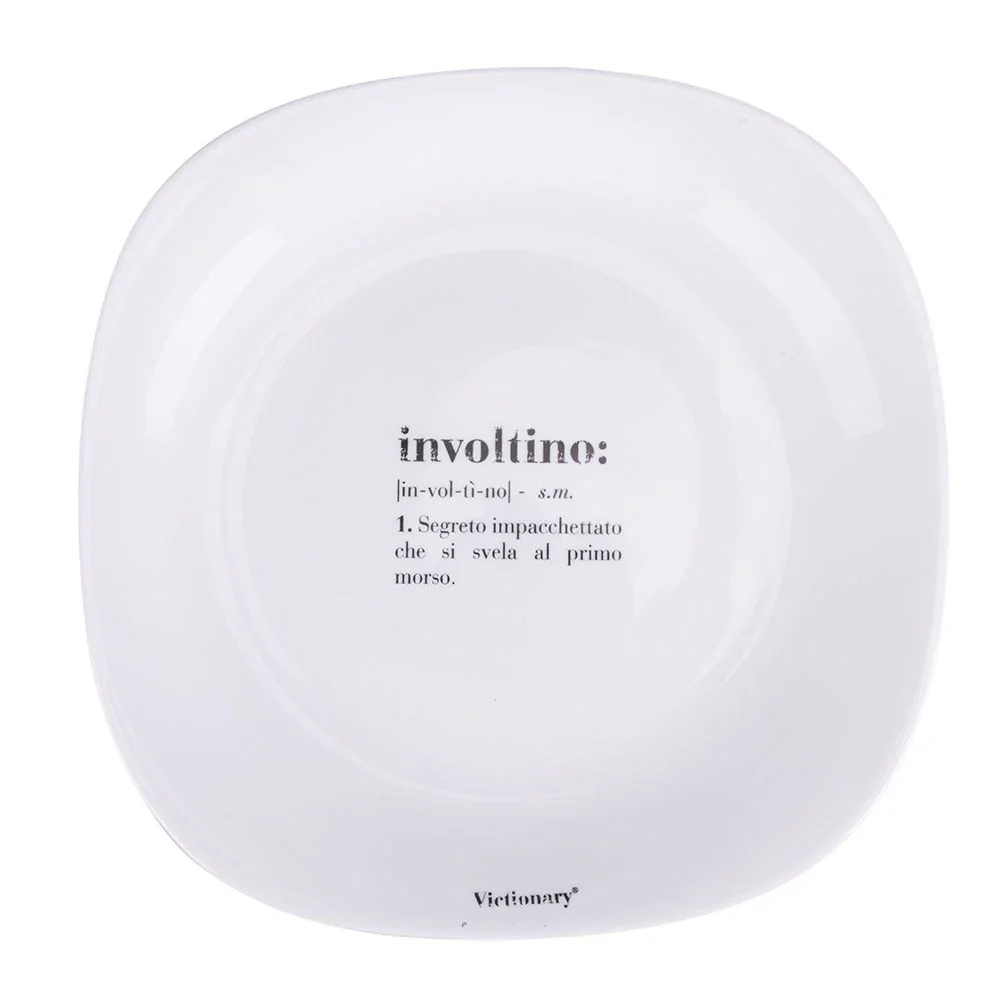 Set 6 Piatti Piani Quadrati Colore Bianco Involtino Victionary – Villa D’Este