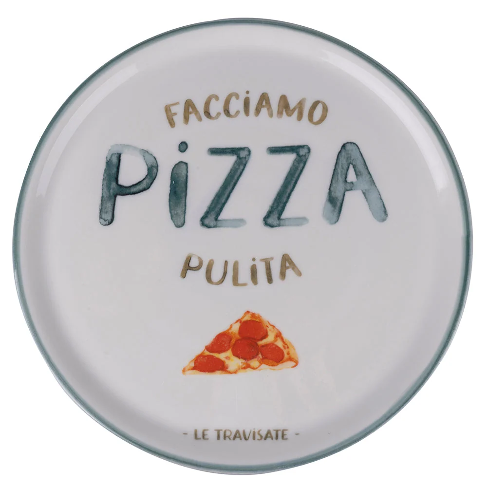 Set 4 Piatti Pizza Ø33x2 cm Porcellana VdE Tivoli 1996 Le Travisate Bianco