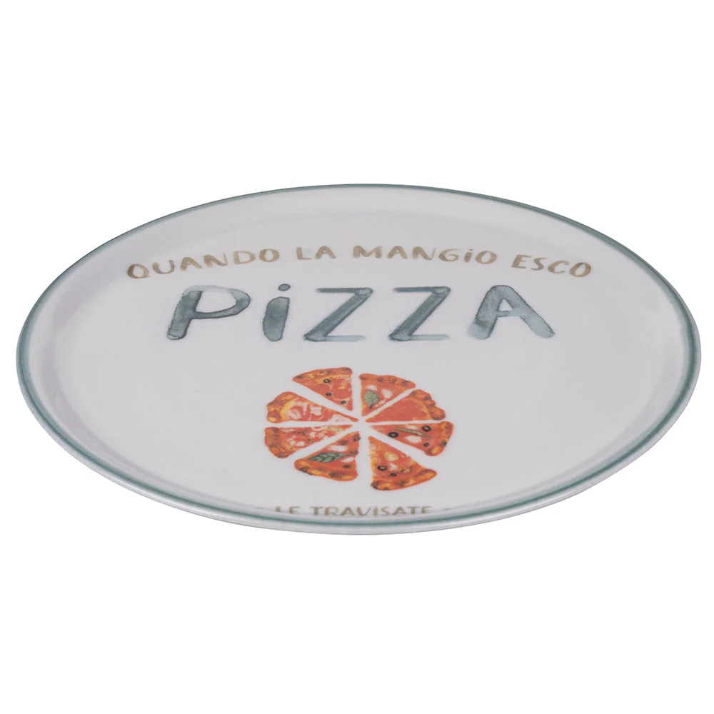 Set 4 Piatti Pizza Ø33x2 cm Porcellana VdE Tivoli 1996 Le Travisate Bianco