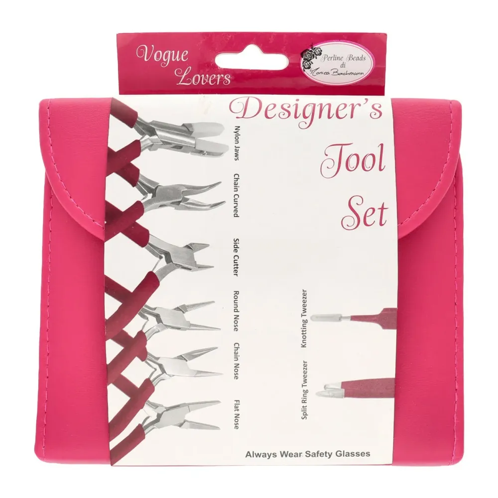 Set di pinze con 6 pinze diverse - Alta qualità - Vogue Lovers - Fucsia
