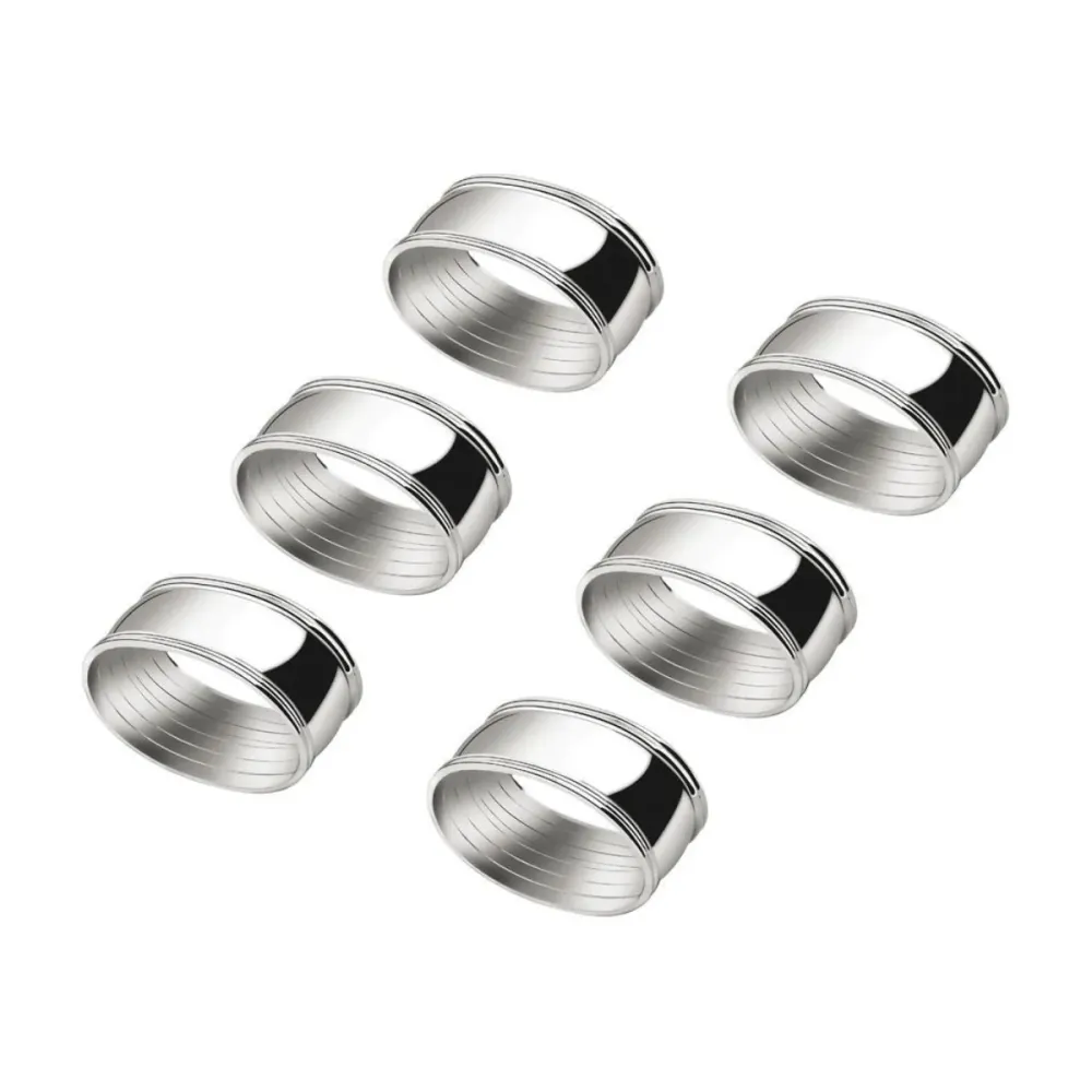 Set da 6 portatovaglioli acciaio inossidabile Oval Zilverstad