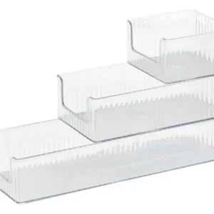 Set portautensili ZELLER plastica trasparente da 3 pezzi