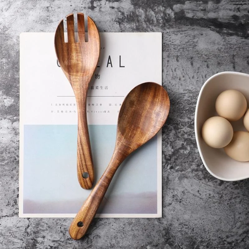 Set di Posate per Insalata Legno 2 Pezzi