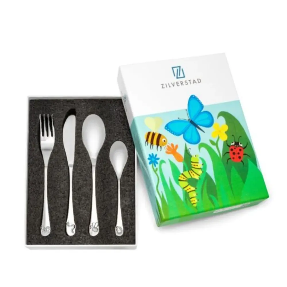 set di posate 4 pezzi acciaio inox Nature Zilverstad