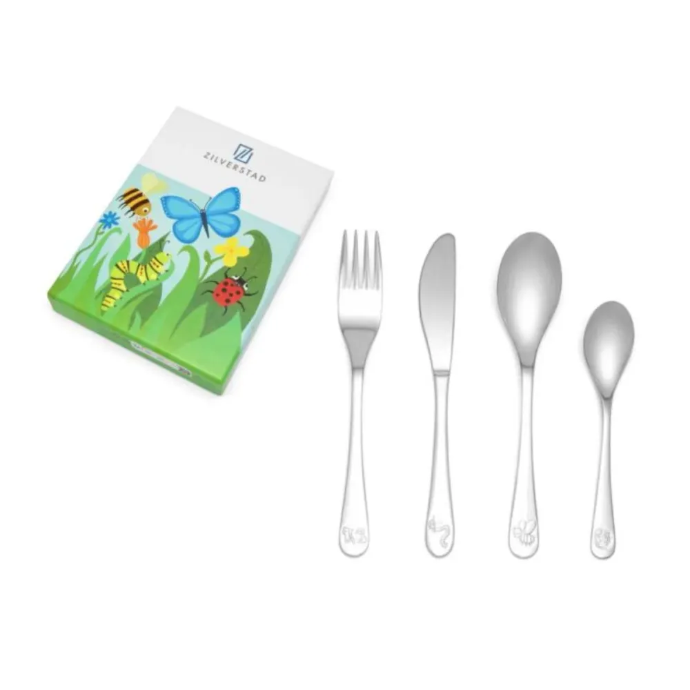 set di posate 4 pezzi acciaio inox Nature Zilverstad