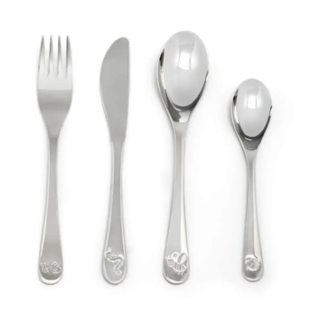 set di posate 4 pezzi acciaio inox Nature Zilverstad