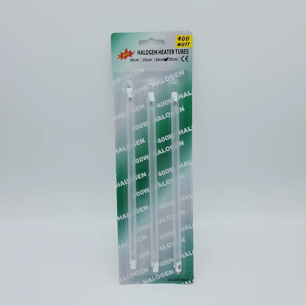 Set 3 resistenza tubo alogeno infrarosso 400w lungo 24cm Universale