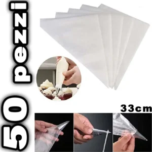 Set 50 Saccapoche Monouso Sacca Per Pasticcere Sac Poche Cake Design Da 33cm