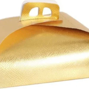 Set 3 Pz Scatola Porta Torta Oro 36x36cm Per Dolci Paste Pasticceria Festa 58009