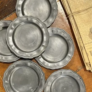 Set di 12 sottobicchieri peltro e bordo sagomato