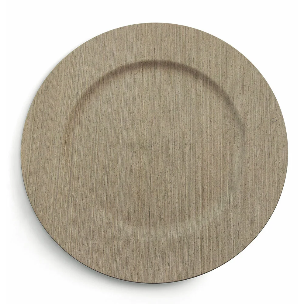 Set 6 Sottopiatti Plastica Ø33cm Villa d'Este Nature Rovere Grigio