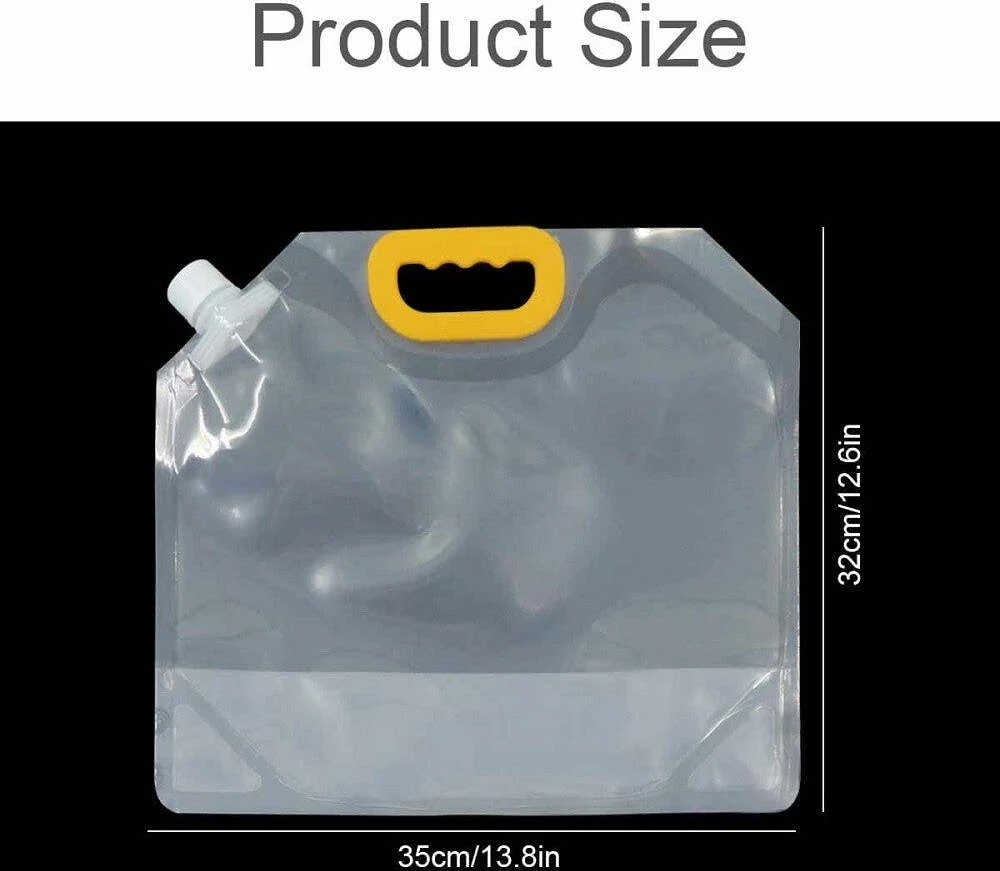 Set 2 Pz Taniche Pieghevoli Portatili Acqua Potabile 5l Borsa Contenitori Viaggi